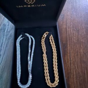 Double IMPERIUM chain combo gold and silver Blinged Out😻💎